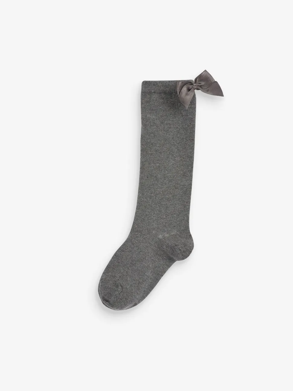 Grey 2 Pack Cotton Rich Bow Knee High Socks