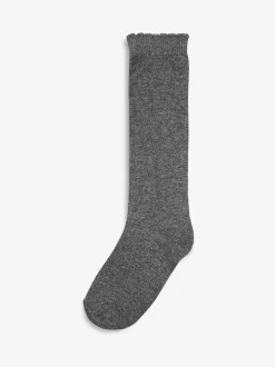 Grey 3 Pack Cotton Rich Knee High Schools Socks