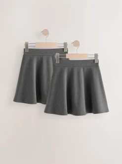 Grey 2 Pack Pull On Skort with Jersey Stretch (3-17yrs)