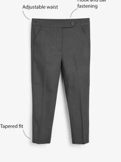 Grey Plain Front School Trousers (3-18yrs)