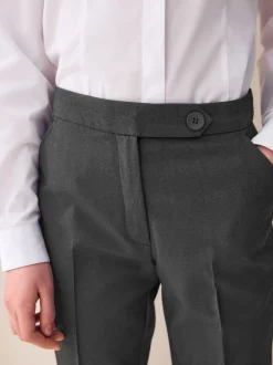 Grey Plain Front School Trousers (3-18yrs)