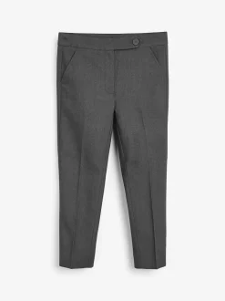 Grey Plain Front School Trousers (3-18yrs)
