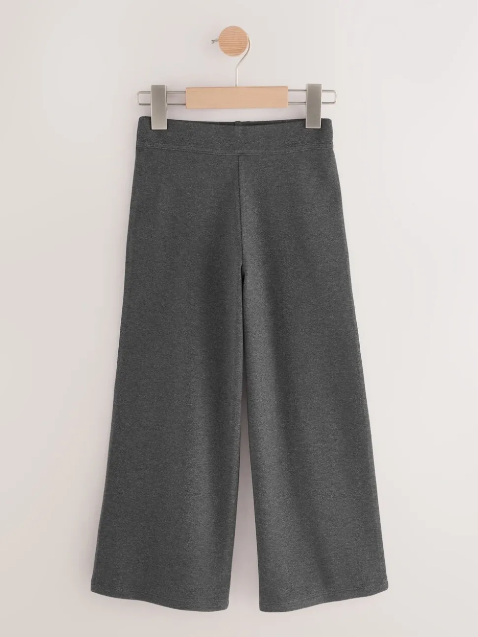 Grey Pull-On Cotton Rich Jersey Stretch Wide Leg Trousers (3-17yrs)