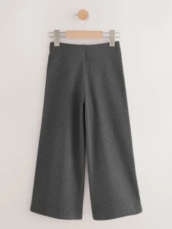 Grey Pull-On Cotton Rich Jersey Stretch Wide Leg Trousers (3-17yrs)