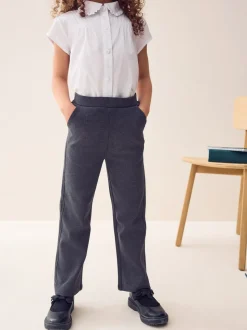 Grey Pull-On Cotton Rich Stretch Flared School Trousers (3-17yrs)