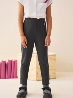 Grey Pull-On Cotton Rich Stretch School Trousers (3-16yrs)