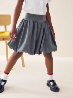 Grey Pull-On Jersey Stretch Bubble Hem Skirt (3-17yrs)