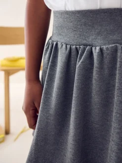 Grey Pull-On Jersey Stretch Bubble Hem Skirt (3-17yrs)