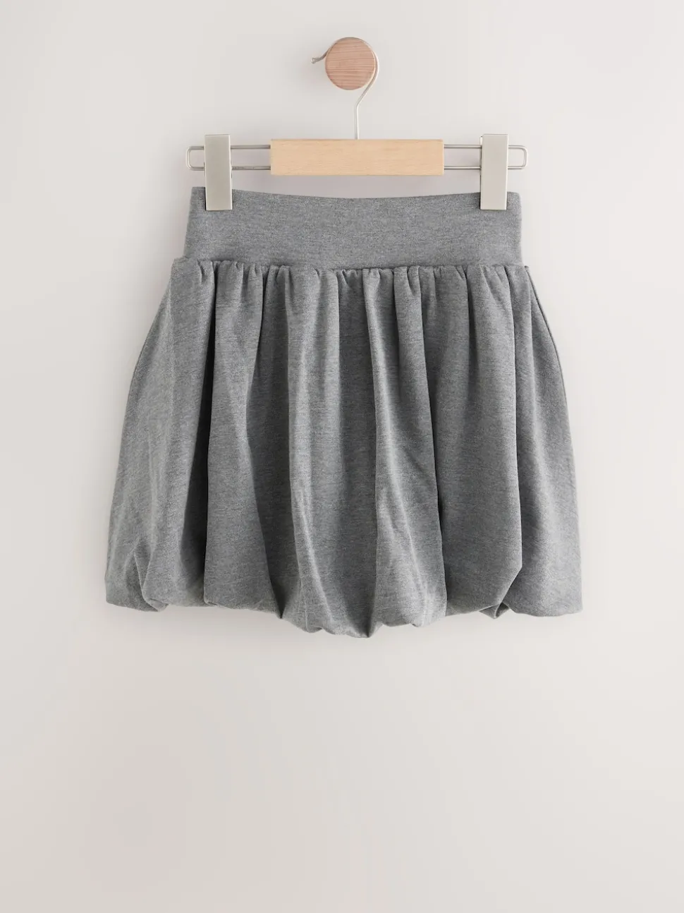 Grey Pull-On Jersey Stretch Bubble Hem Skirt (3-17yrs)