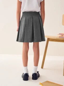 Grey Pull on Jersey Stretch Pleated School Skirt (3-17yrs)