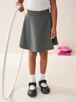 Grey Pull-On School Skort with Jersey Stretch (3-17yrs)