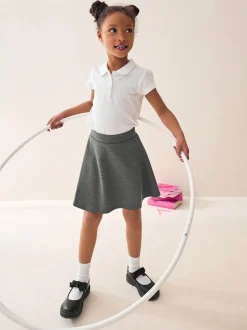 Grey Pull-On School Skort with Jersey Stretch (3-17yrs)