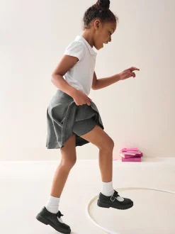 Grey Pull-On School Skort with Jersey Stretch (3-17yrs)