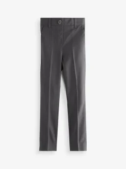 Grey Pull-On Waist Plain Front School Trousers (3-17yrs)