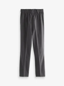 Grey Pull-On Waist Plain Front School Trousers (3-17yrs)