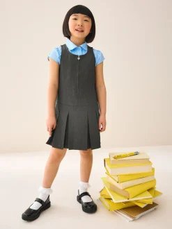 Grey Regular Fit Zip Front School Pinafore (3-14yrs)