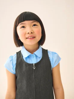 Grey Regular Fit Zip Front School Pinafore (3-14yrs)