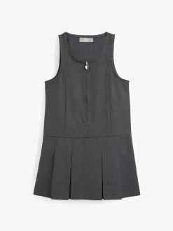 Grey Regular Fit Zip Front School Pinafore (3-14yrs)