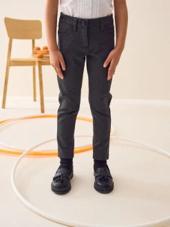 Grey Regular Length Jersey Stretch Skinny School Trousers (3-18yrs)