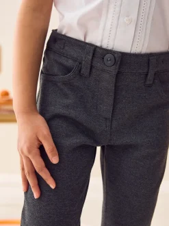 Grey Regular Length Jersey Stretch Skinny School Trousers (3-18yrs)
