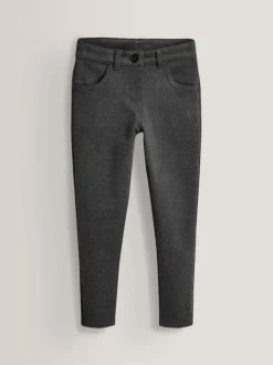 Grey Regular Length Jersey Stretch Skinny School Trousers (3-18yrs)