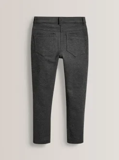 Grey Regular Length Jersey Stretch Skinny School Trousers (3-18yrs)