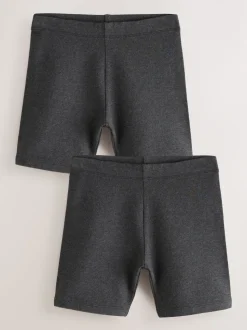 Grey Regular Length 2 Pack Cotton Rich Stretch Cycle Shorts (3-16yrs)