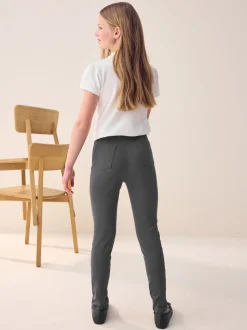 Grey Regular Length Skinny Fit Stretch High Waist School Trousers (9-18yrs)