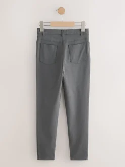 Grey Regular Length Skinny Fit Stretch High Waist School Trousers (9-18yrs)