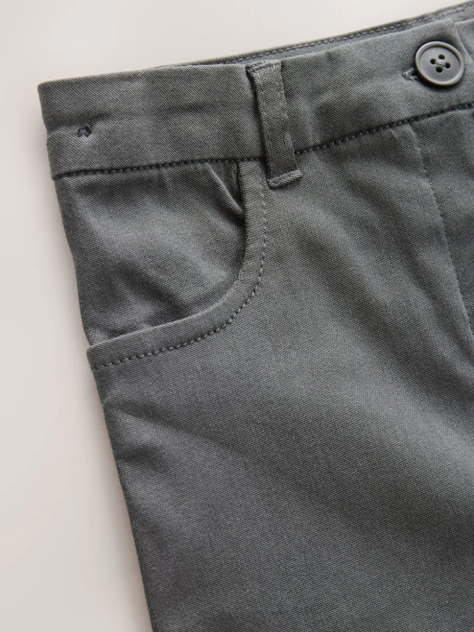 Grey Regular Length Skinny Fit Stretch High Waist School Trousers (9-18yrs)