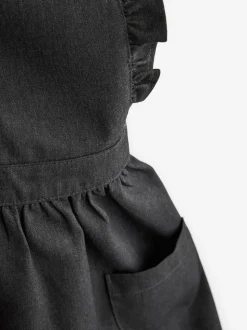 Grey Ruffle Detail Pinafore School Dress (3-14yrs)