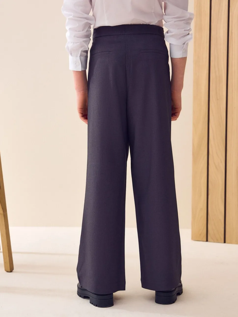 Grey Shorter Length Senior Wide Leg School Trousers (9-18yrs)