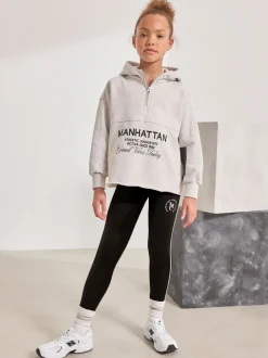 Grey Slogan Hoodie And Leggings Set (3-16yrs)