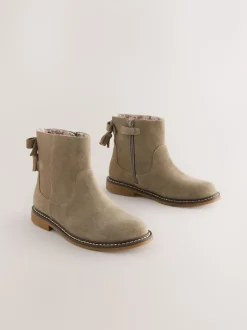 Grey Suede Water Repellent Ankle Boots