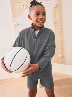 Grey Zip-Up Fleece Jacket With Pockets (3-16yrs)