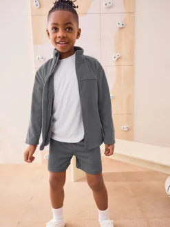 Grey Zip-Up Fleece Jacket With Pockets (3-16yrs)
