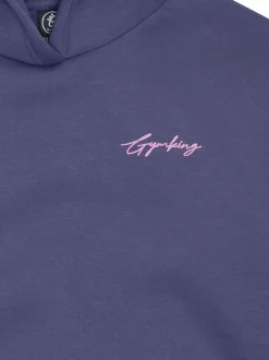 Gym King Blue Script Oversized Hoodie