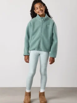 Gym King Green Kids Full Zip Borg Jacket