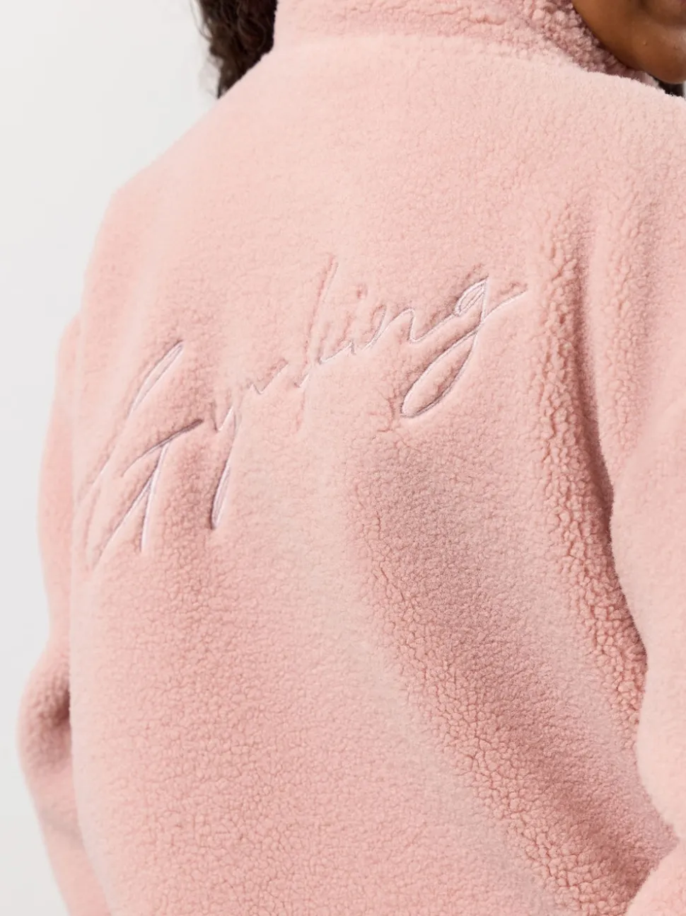 Gym King Pink Kids Full Zip Borg Jacket
