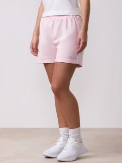Gym King Pink Relaxed Fit Script Shorts