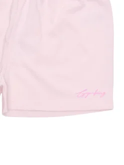 Gym King Pink Relaxed Fit Script Shorts