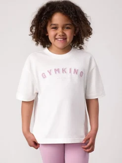 Gym King White Boyfriend Shadow T-Shirt