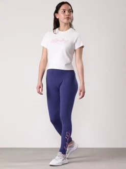 Gym King White Script Jersey Fitted T-Shirt
