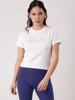 Gym King White Script Jersey Fitted T-Shirt