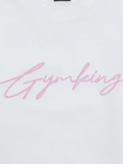 Gym King White Script Jersey Fitted T-Shirt