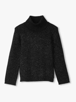Hatley Black Glitter Turtleneck Jumper