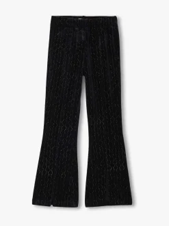 Hatley Black Sparkle Wave Velour Flared Trousers