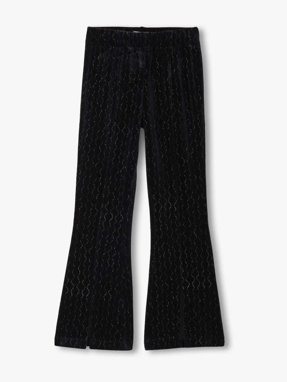 Hatley Black Sparkle Wave Velour Flared Trousers