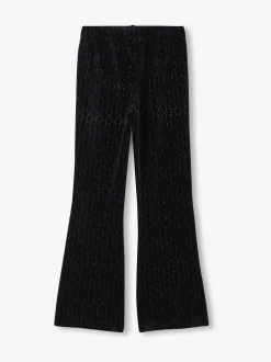 Hatley Black Sparkle Wave Velour Flared Trousers