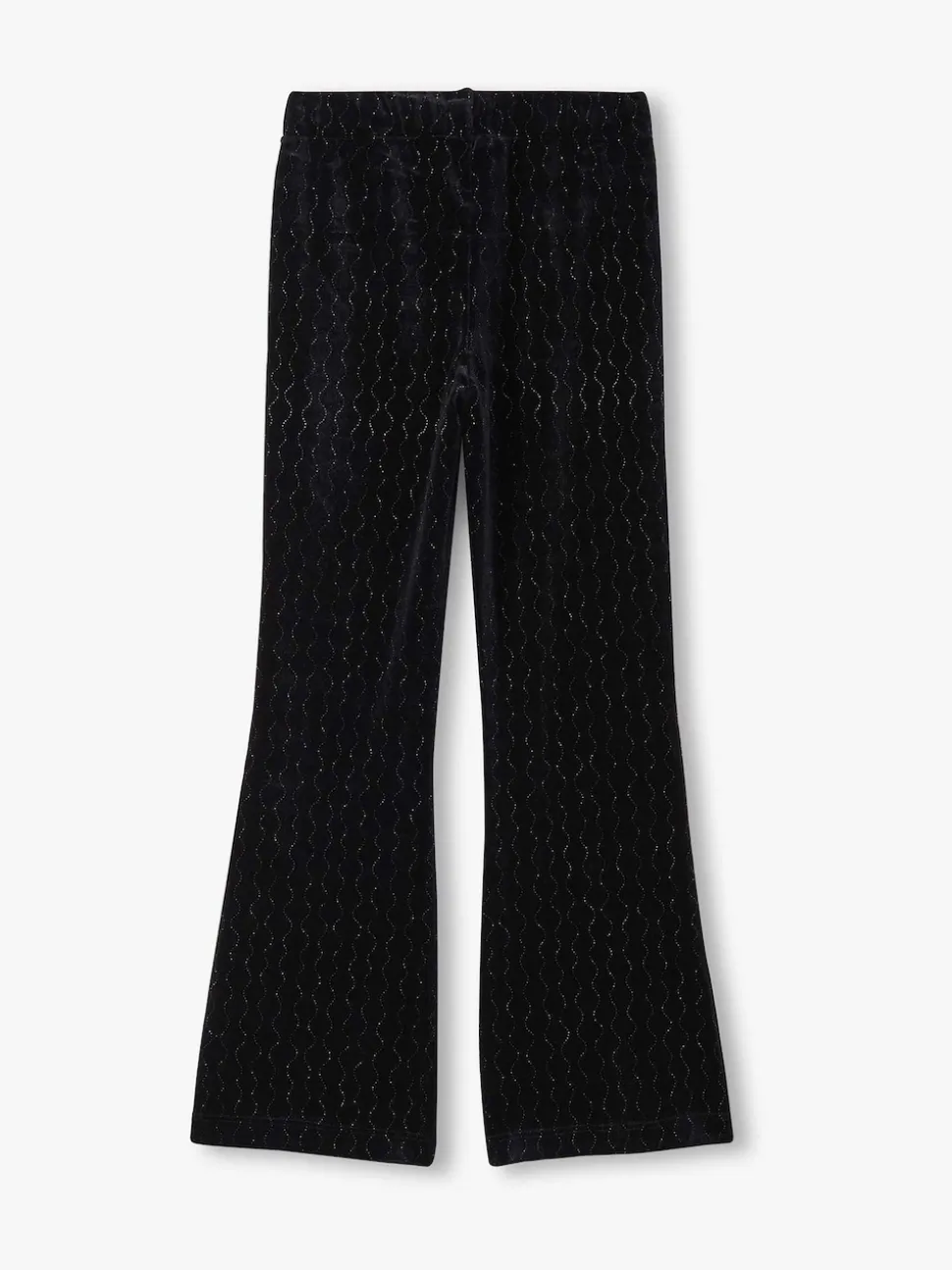Hatley Black Sparkle Wave Velour Flared Trousers